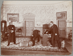 Ralph Delmore, William Gillette, and Bruce McRae in Act IV of Sherlock Holmes