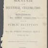 Souvenir of the decennial celebration of the Witwatersrand Old Hebrew Congregation and of the public reception of the Rev. Dr. Joseph Herman Hertz, November 16th, 1898