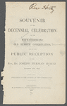 Souvenir of the decennial celebration of the Witwatersrand Old Hebrew Congregation and of the public reception of the Rev. Dr. Joseph Herman Hertz, November 16th, 1898