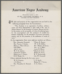 American Negro Academy--Printed Material