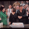 Party thrown by cast for Elizabeth Taylor's birthday during rehearsals for Hamlet with Richard Burton