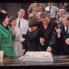 Party thrown by cast for Elizabeth Taylor's birthday during rehearsals for Hamlet with Richard Burton