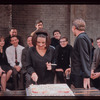 Party thrown by cast for Elizabeth Taylor's birthday during rehearsals for Hamlet with Richard Burton