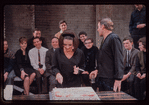 Party thrown by cast for Elizabeth Taylor's birthday during rehearsals for Hamlet with Richard Burton