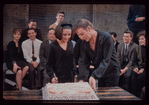 Party thrown by cast for Elizabeth Taylor's birthday during rehearsals for Hamlet with Richard Burton