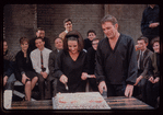 Party thrown by cast for Elizabeth Taylor's birthday during rehearsals for Hamlet with Richard Burton