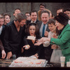 Party thrown by cast for Elizabeth Taylor's birthday during rehearsals for Hamlet with Richard Burton