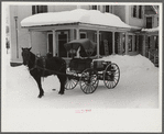 Woodstock, Vermont. Old-fashioned country peddler who goes from door to door selling hardware and groceries