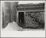Woodshed on Putney Homestead farm near Woodstock, Vermont
