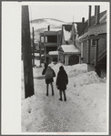Children of paper mill workers bringing home groceries in Berlin, New Hampshire, largely inhabited by French Canadians and Scandinavians