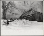 Young daughter of Frank H. Shurtleff going towards the sugar house where sap from sugar maple trees is boiled down into maple syrup. The Shurtleff farm has about 400 acres and was