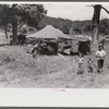 Itinerant repair man with family who goes around to the different farmers to mend their stoves. Near Lawrenceburg, Kentucky