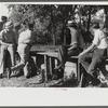 "Ball-throwing game" on the grounds of St. Thomas Church at a benefit picnic supper. Near Bardstown, Kentucky