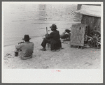 Fishing on Ohio River front in Louisville, Kentucky