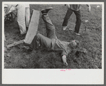 Legionnaire falls after picnic bench breaks at American Legion fish fry, Oldham County, Post 39, near Louisville, Kentucky
