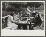 Legionnaires and their wives eating at American Legion fish fry, Oldham County, Post 39, near Louisville, Kentucky