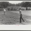 Pitching horseshoes at American Legion fish fry, Oldham County, Post 39, near Louisville, Kentucky