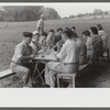 Legionnaires and their wives eating at American Legion fish fry, Oldham County, Post 39, near Louisville, Kentucky
