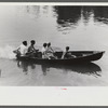 Boating on the river at American Legion fish fry, Oldham County, Post 39, near Louisville, Kentucky