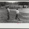 Pitching horseshoes at American Legion fish fry, Oldham County, Post 39, near Louisville, Kentucky