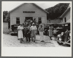 Mountain people leaving the Primitive Baptist Church in Morehead, Kentucky and going down to the creek for a baptizing