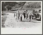 Friends of the deceased going home after a memorial meeting. Up Frozen Creek, near Jackson, Breathitt County, Kentucky. See general caption no. 1
