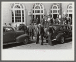 Farmers and townspeople in front of federal building on court day, Jackson, Kentucky