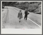 Mountain children going home along highway near Jackson, Breathitt County, Kentucky