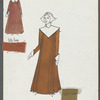 Costume design with swatch [Mercy Lewis and Betty Paris] for the stage production The Crucible