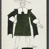 Costume design with swatch [Thomas Putnam] for the stage production The Crucible