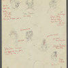 Headdress study costume sketches for the stage production The Matchmaker