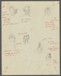 Headdress study costume sketches for the stage production The Matchmaker