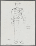 Costume sketch [photocopy of sketch #107] and swatch for the stage production Sweet Charity