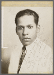 Signed portrait of Cuban folklore poet Nicolás Guillén