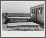 Prefabricated housing under construction near airport, Hartford, Connecticut. Constructed and managed by the FSA (Farm Security Administration)