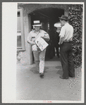 Workers entering plant at afternoon change of shift. Electric Boat Works, Groton, Connecticut
