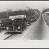 Highway from New York City to the shore. Sunday traffic