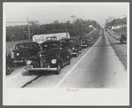Highway from New York City to the shore. Sunday traffic