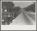 Highway from New York City to the shore. Sunday traffic