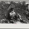 Son of one of the deceased's family at an annual memorial meeting in the family cemetery. In the mountains near Jackson, Kentucky. See general caption no. 1