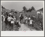 Relatives and friends of the family of the deceased going home from a memeorial meeting in the mountains near Jackson, Kentucky. See general caption no. 1