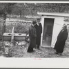 Dr. R.B. Fulks, county health officer, John E. Hale, contractor and builder of sanitary units, and B.H. Pitt, inspector of sanitary units, making a sanitation inspection on the farm of Hobert Hammons, FSA (Farm Security Administration) borrower