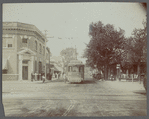 View of Main Street at Depot. Showing bank, store and trolley. Mineola
North Hempstead