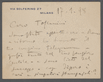 Letter from Giacomo Puccini to Arturo Toscanini, January 17, 1898