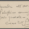 Postcript of a letter from Giacomo Puccini to Arturo Toscanini, [1898]