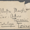 Postcript of a letter from Giacomo Puccini to Arturo Toscanini, [1898]