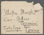 Postcript of a letter from Giacomo Puccini to Arturo Toscanini, [1898]