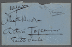 Letter from Giacomo Puccini to Arturo Toscanini, [between December 1899 and January 1900?]