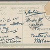 Postcard from Giacomo Puccini to Arturo Toscanini, February 7, 1908