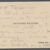 Letter from Giacomo Puccini to Arturo Toscanini, [1908]